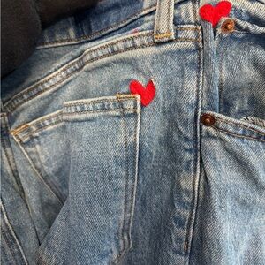 High Rise 90s Relaxed Heart Jean HEART EMBROIDERY 26 LONG Abercrombie & fitch